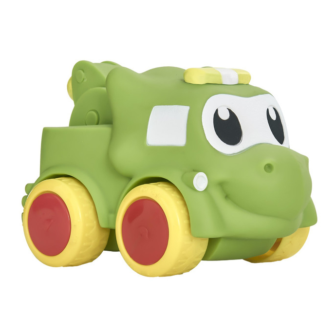 Carrinho Guincho Infantil Vinil Macio Dino Baby Soft Cars Mordedor Com Rodinhas Livres - Puff Toys
