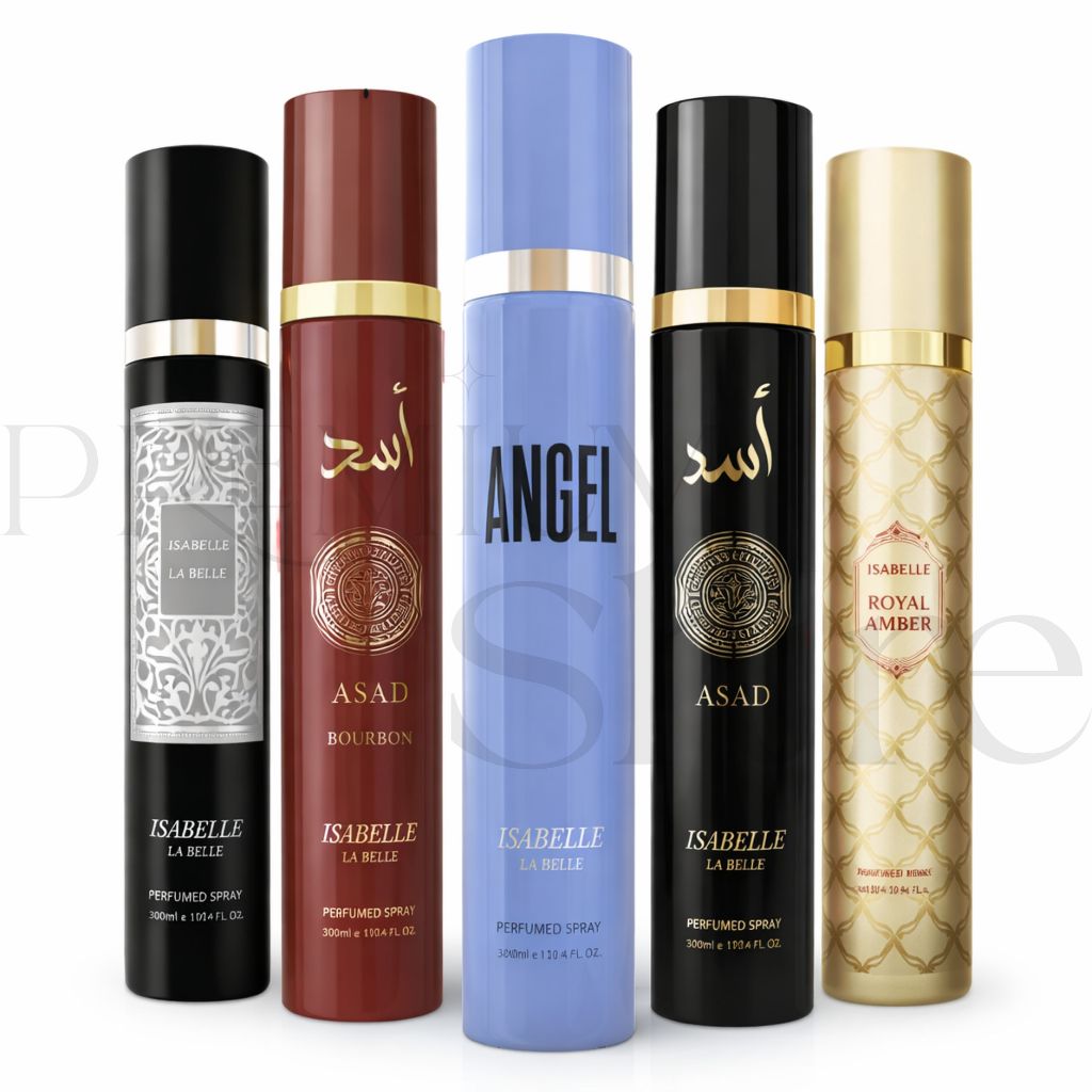 Body Splash Árabe Isabelle la Belle 300ml - Desodorante Corporal Masculino Asad Club de Nuit Bourbon