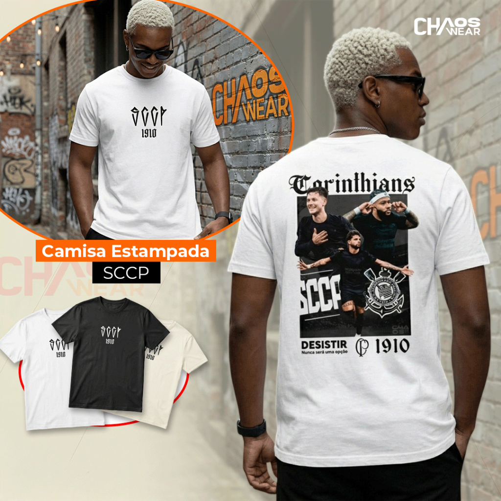 Camisa Timão Estampada SCCP 1910 Timão Paulistão Camiseta Unissex Campeonato Paulista Futebol em Oferta na Shopee