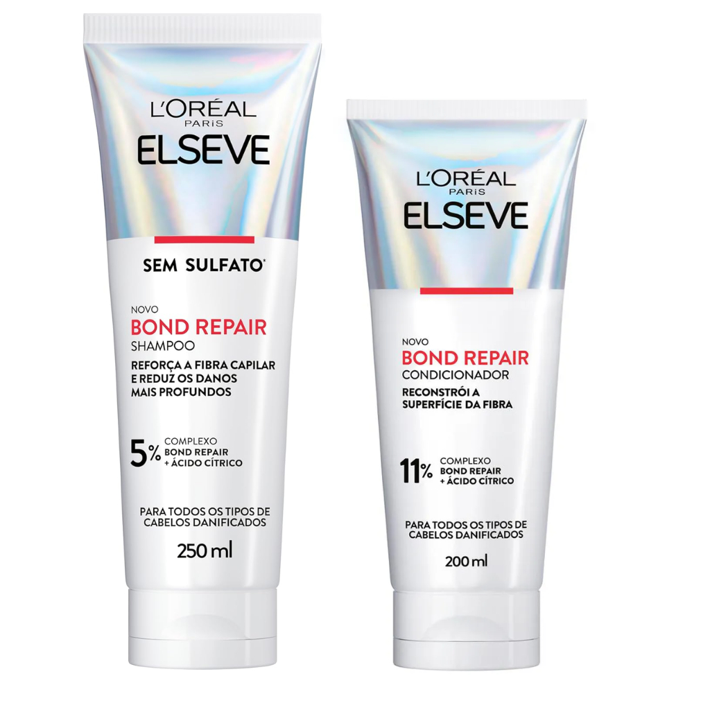 Kit Elseve Bond Repair L'Oréal Paris Shampoo 250ml + Condicionador 200ml em Oferta na Shopee