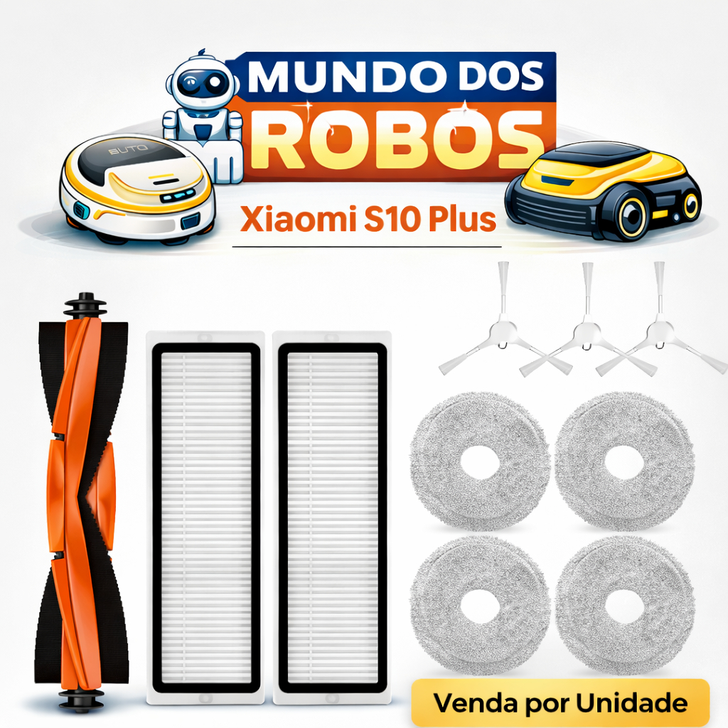Acessórios Robô Aspirador Xiaomi S10 Plus Filtro HEPA Mop Escovas Peças Reposição