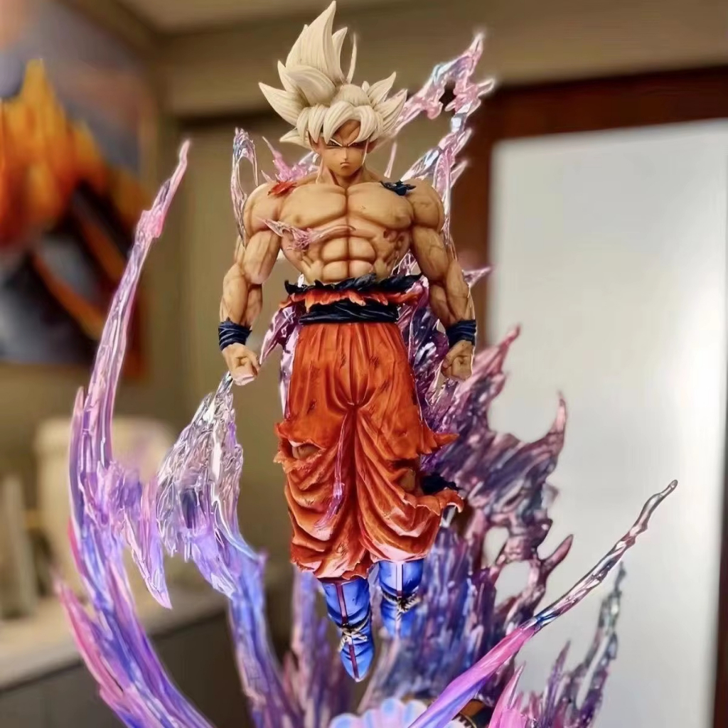 Dragon Ball Z Goku Ultra Instinct Figura Ultra Instinto Goku Figuras 24cm Estátua de PVC Coleção Modelo Brinquedos Prese