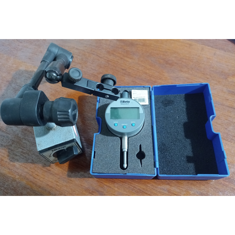 Relógio Comparador Digital Beta 1662DGT 0,01mm + Base Magnética Mitutoyo Alta Precisão Profissional