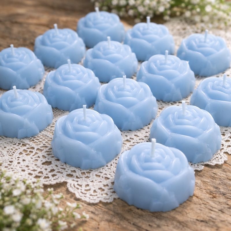 Vela aromática mini Flor - Chá de Bebê - chá Revelação Lembrancinhas