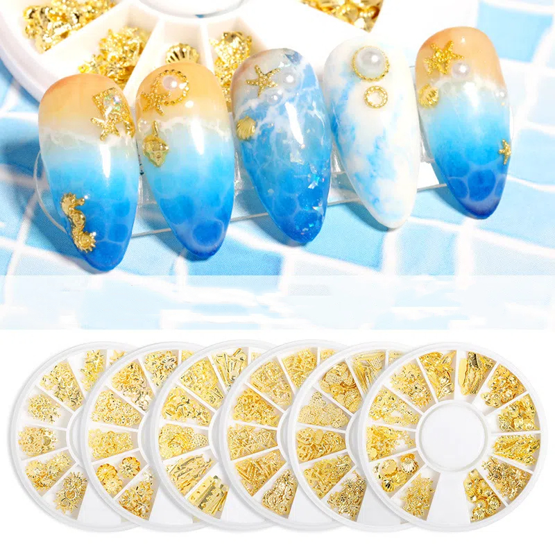 Disco 12 Grade Decoração De Metal Fundo Do Mar Para Unhas Pedrarias De Unhas
