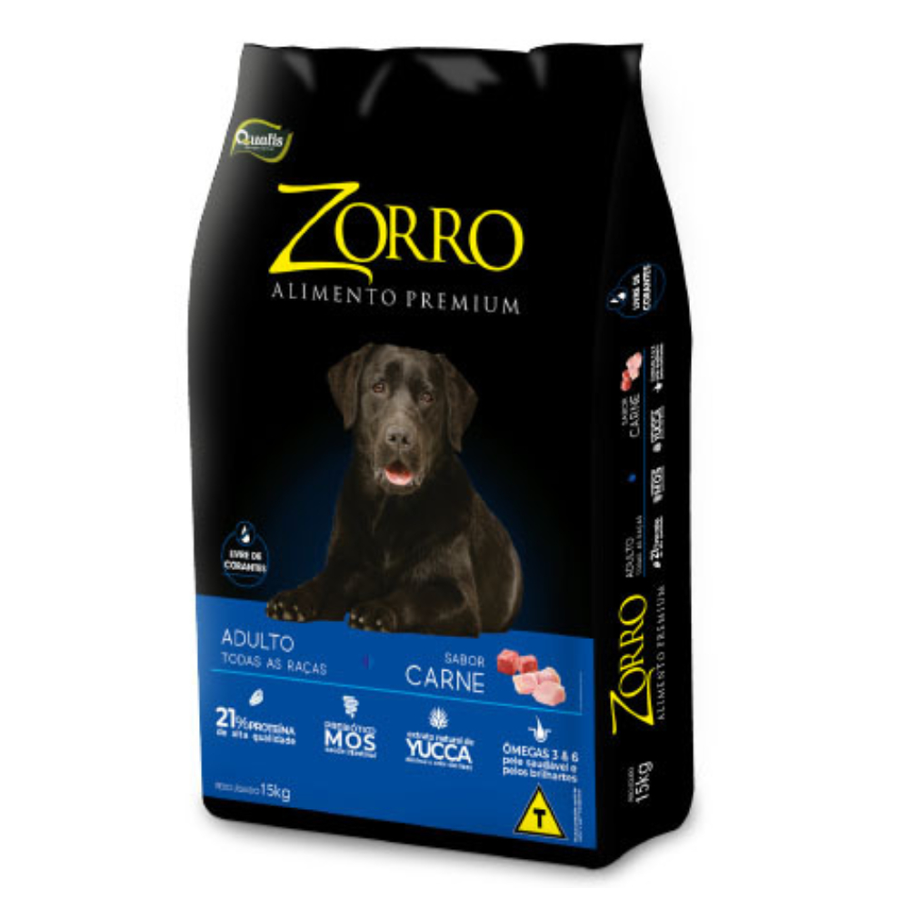 Ração Zorro Premium 15kg Cães Adultos Todas Raças Super Oferta Barata