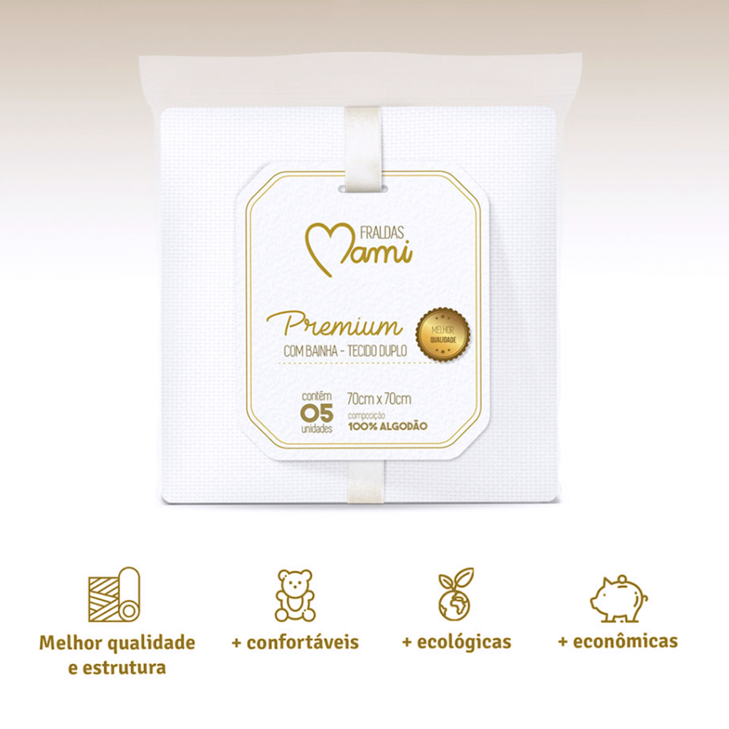 Fralda Premium Mami Fralda de pano Tecido Duplo Papi - 100% algodão - Papi Enxoval Infantil Bebê em Oferta na Shopee