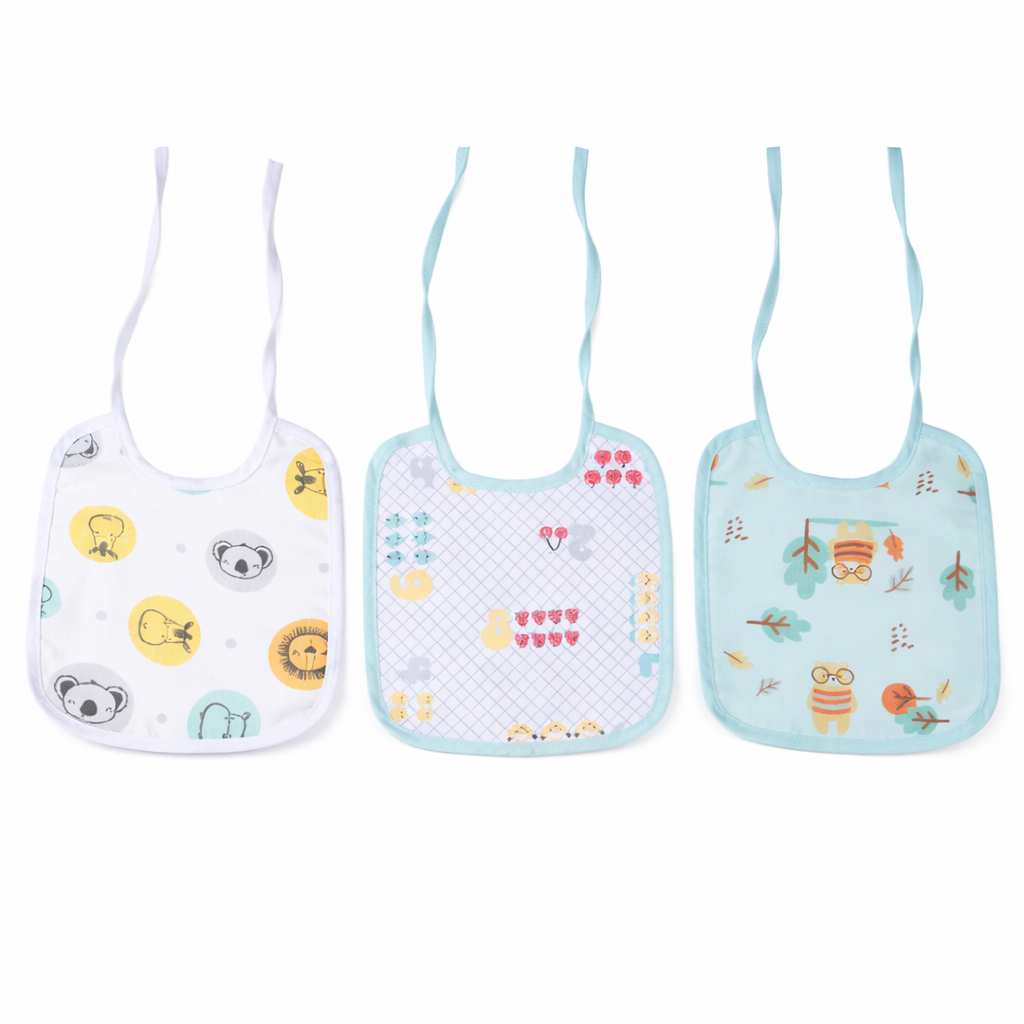 Kit 3 Babador Papi Karinho Flanelado Plastificado 21x19cm Impermeável Enxoval Bebê