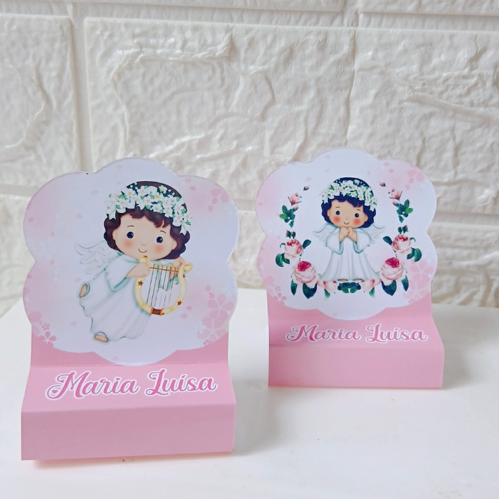Porta Bis Batizado Rosa Personalizado Lembrancinha Infantil Menina  Caixa Chocolate Festa Pegue e Monte Mimo Caixinha