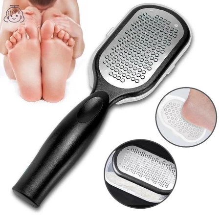 Removedor de Calos de Aço Inoxidável, Lixa para Pés Portátil, Raspador para Pedicure, Ralador de Pés Molhado/Seco