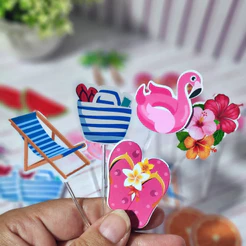 Topper e Tag Personalizada para Doces Tema Pool Party | Festa Adulto | Lembrancinha Aniversário