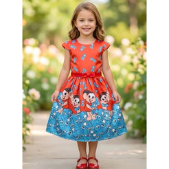 Vestido Mônica Infantil Vermelho