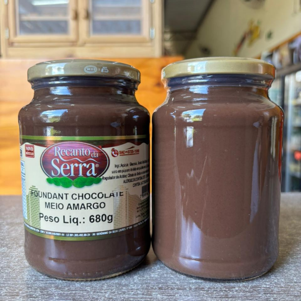 Foundant Recanto da Serra 680g Doce de Minas Uai Sabores Variações Chocolate Meio Amargo