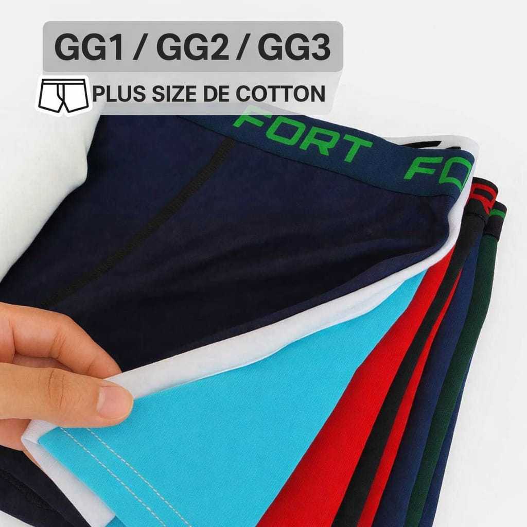Kit Com 5 ou 3 Cuecas Plus Size Masculino Cotton Algodão Extra Grande