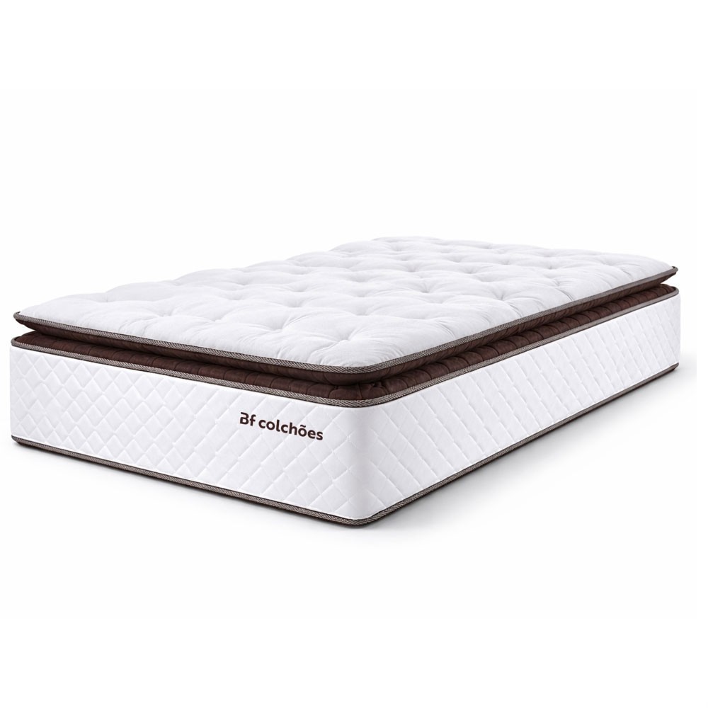 Colchão Solteirão Molas Ensacadas com Pillow Top Extra Conforto 97x203x33cm Premium Sleep BF Colchões