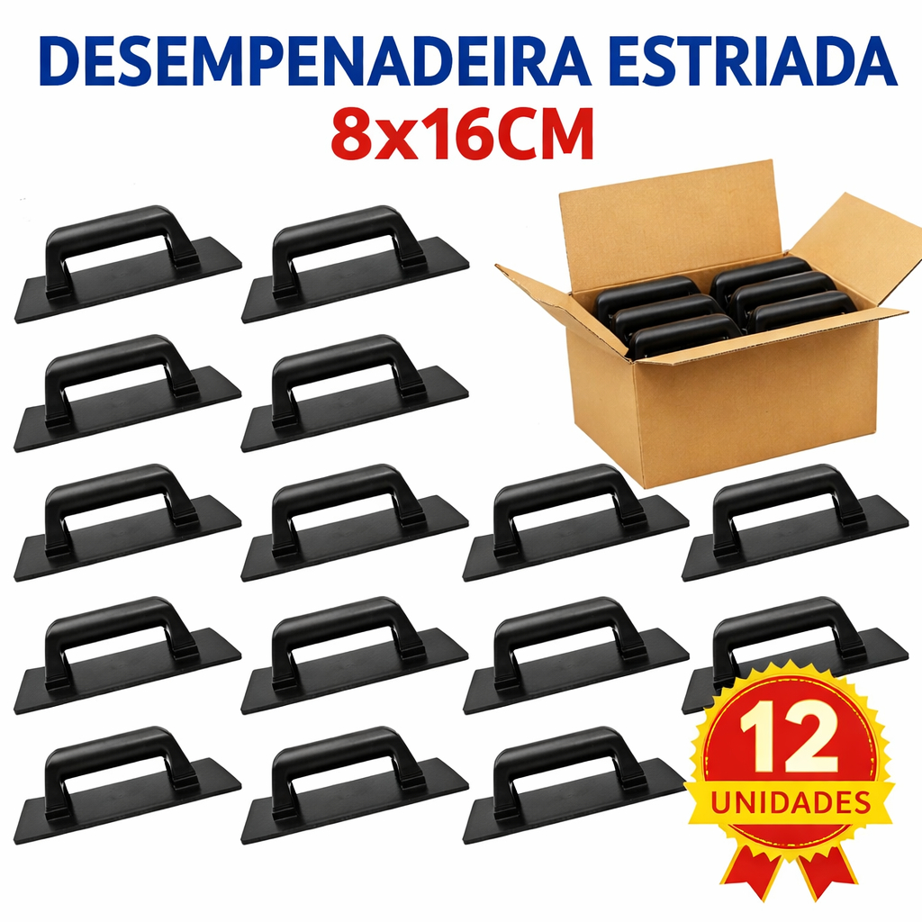 Kit 12 Unidades  Desempenadeira PVC corrugada 8x16cm ATACADO