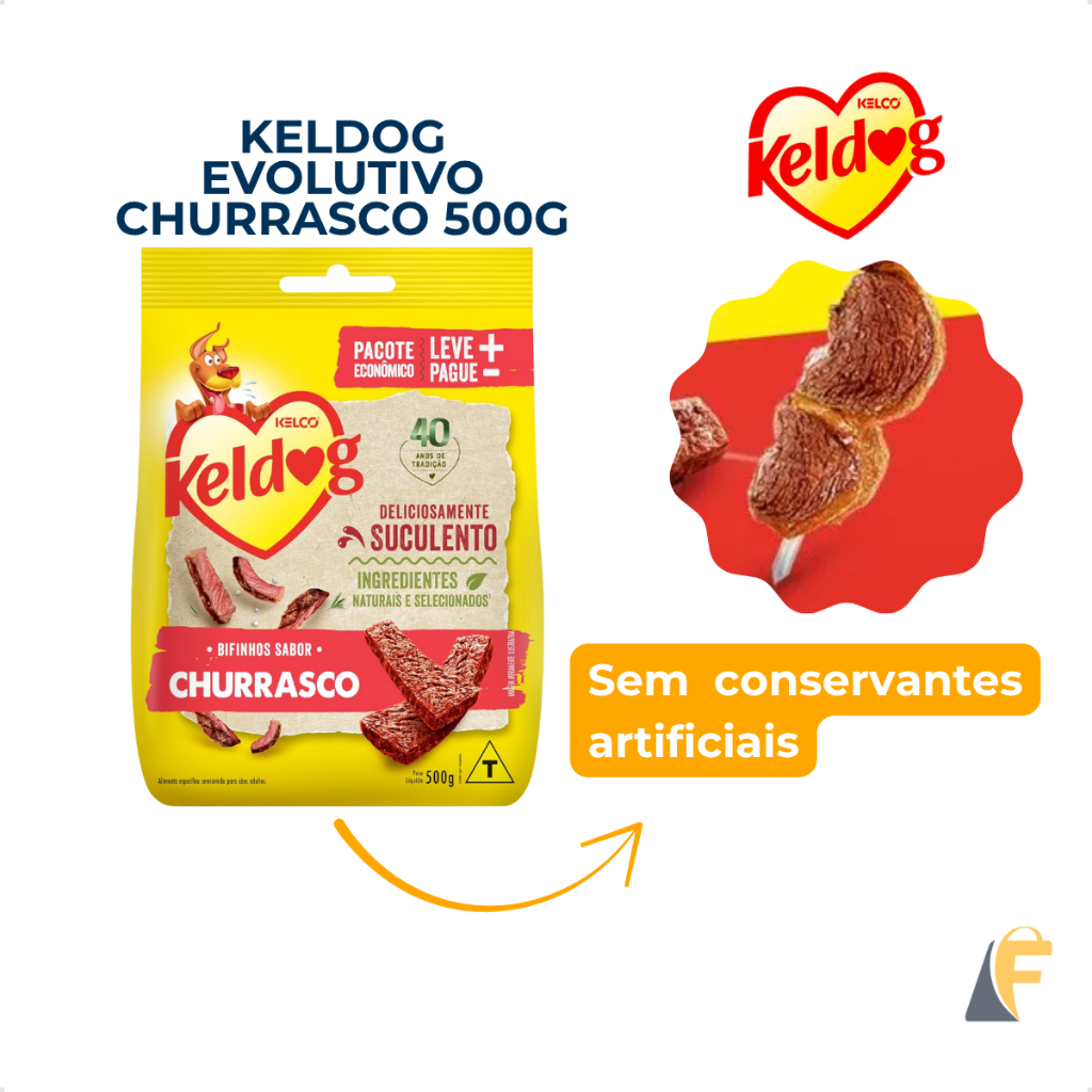 Bifinho Para Cães Adultos Churrasco Keldog Criadores 500g