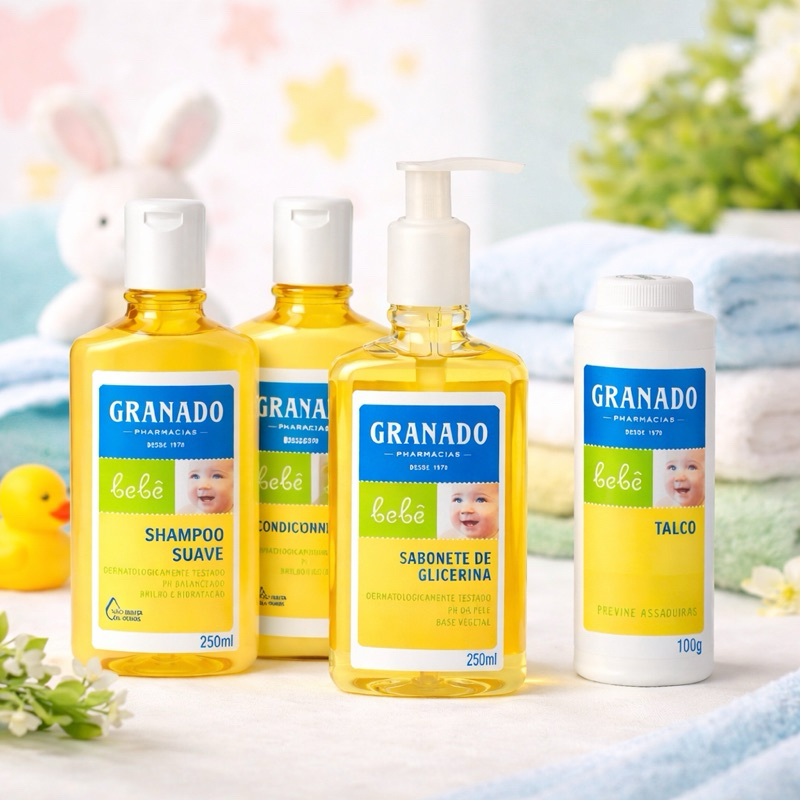 kit Granado bebê shampoo condicionador sabonete talco