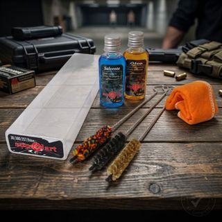 Super Kit de Limpeza De Armas Pistola Revólver Profissional Completo Com Caixa Plástica