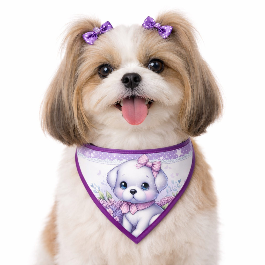 Kit Bandana Pet Fêmea Atacado Banho Tosa Pet Shop 10 20 30 Unidades Estampas Sortidas