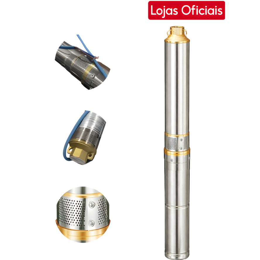 Bomba Solar Submersa Lepono 3 Pol 750W 108V MPPT - Poço Artesiano Inox 98 mca CPIP108-750