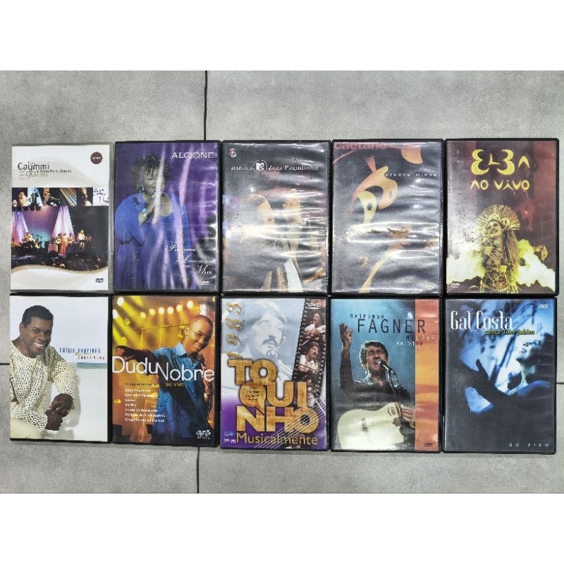 10 Dvd show MPB pop rock samba Chico Djavan Zeca Bethânia Dudu Alcione AB