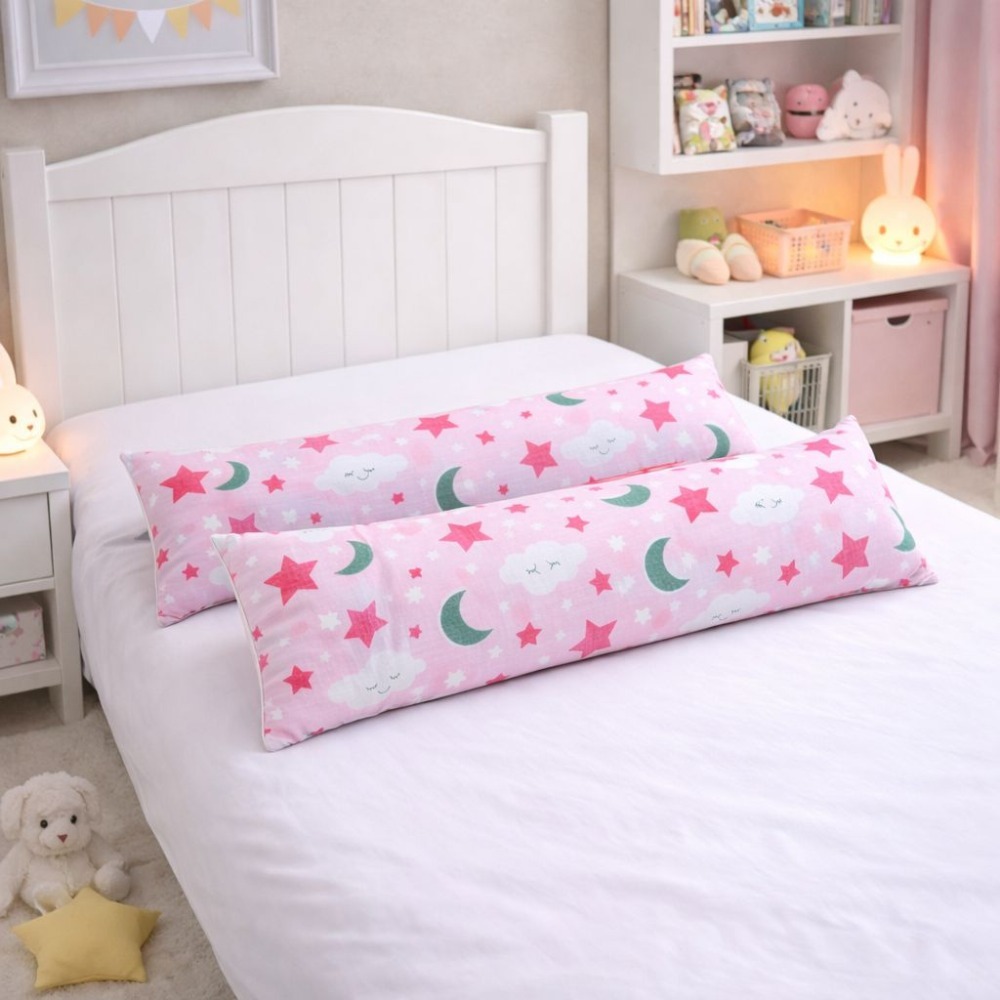 Kit 2 Travesseiros de Corpo Xuxinho para Berço 85cm Super Macio Recém-Nascido Apoio para Bebê Dormir