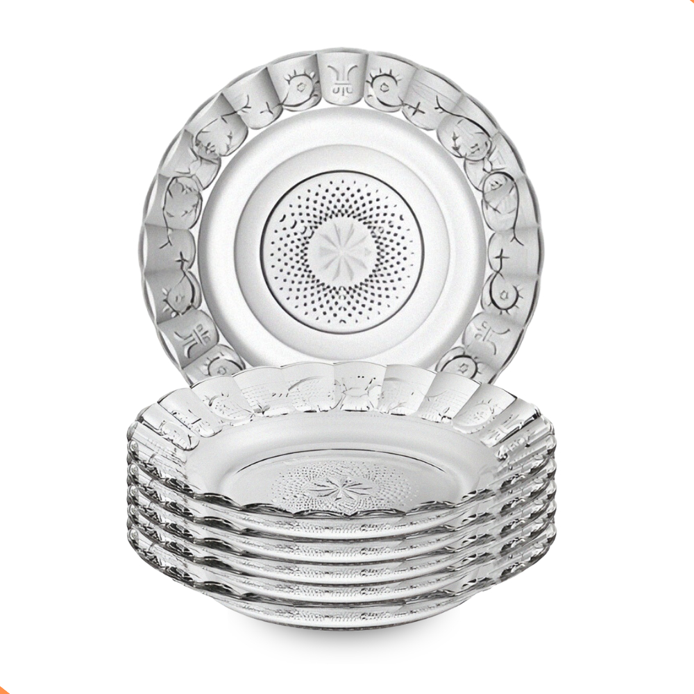 Jogo De Pratos Fundos Aparelho De Jantar Em Vidro 12 Peças em Oferta na Shopee