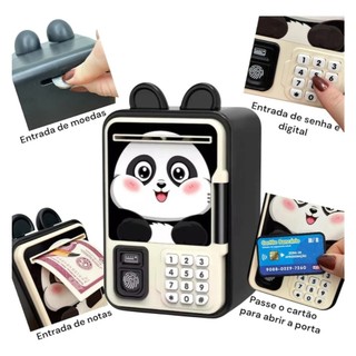 Mini Cofrinho Eletrónico Infantil Com Impressão Digital Nota Moedas Presente