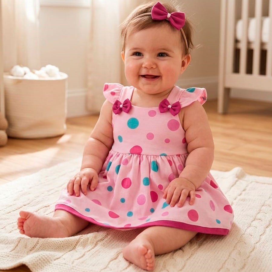 Vestido de Verão Bebê Menina Kids Fresquinho e Confortável Cores