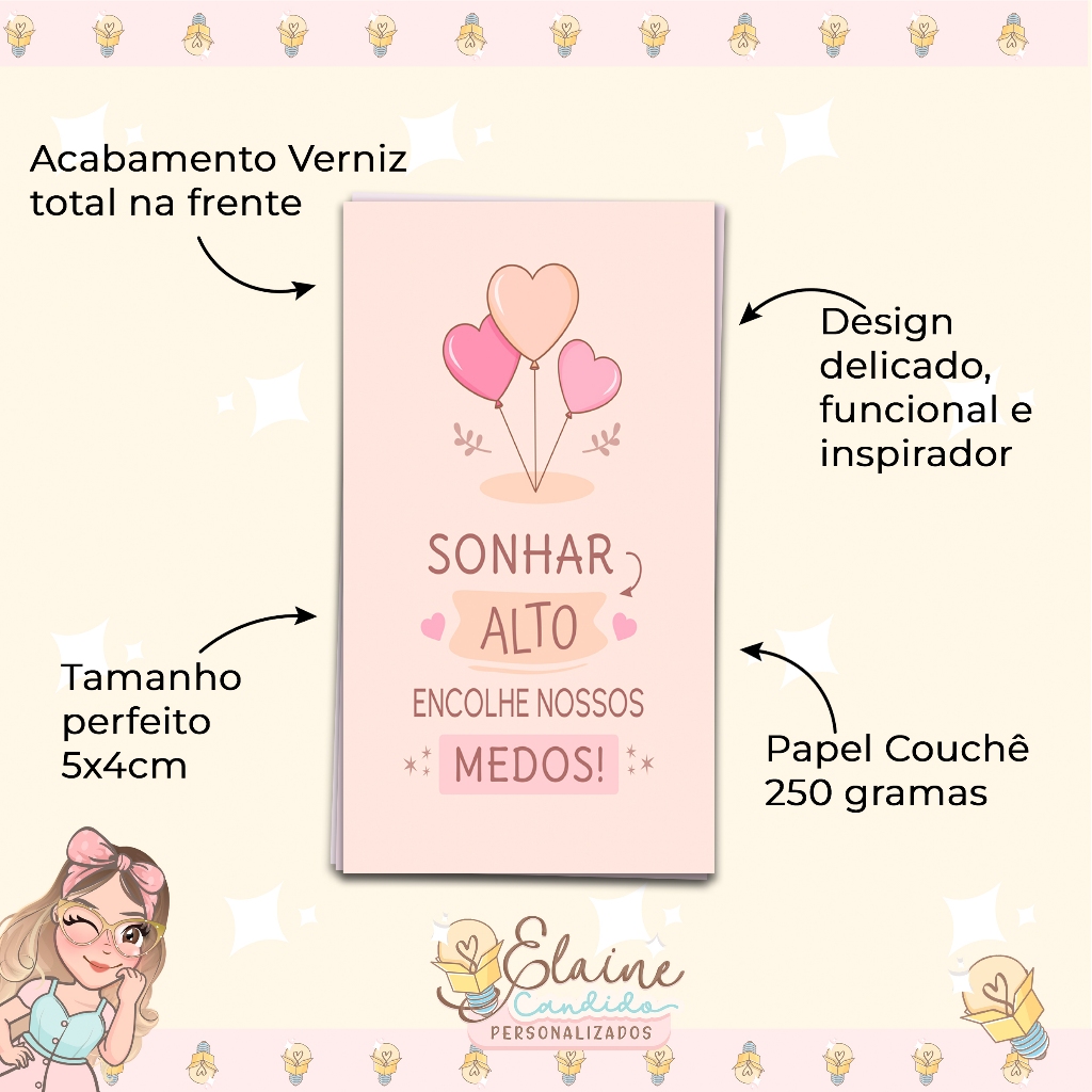 100 Tags Motivacionais para Clientes 9x5 cm com Frases Inspiradoras