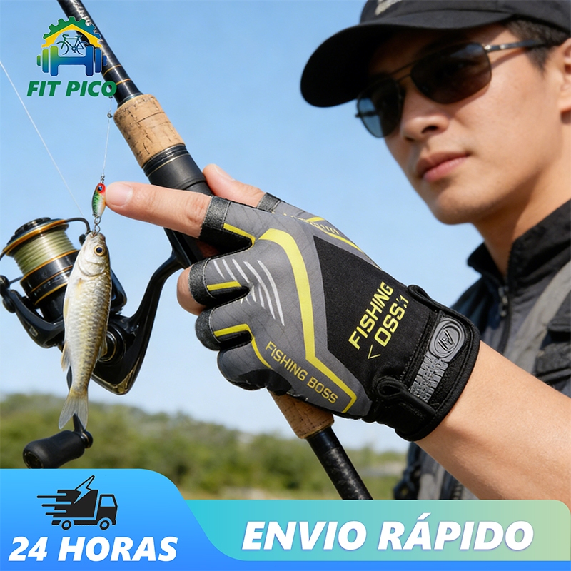 Luva Pesca Antiderrapante Proteção Uv Microfibra Profissional Pesca Esportiva