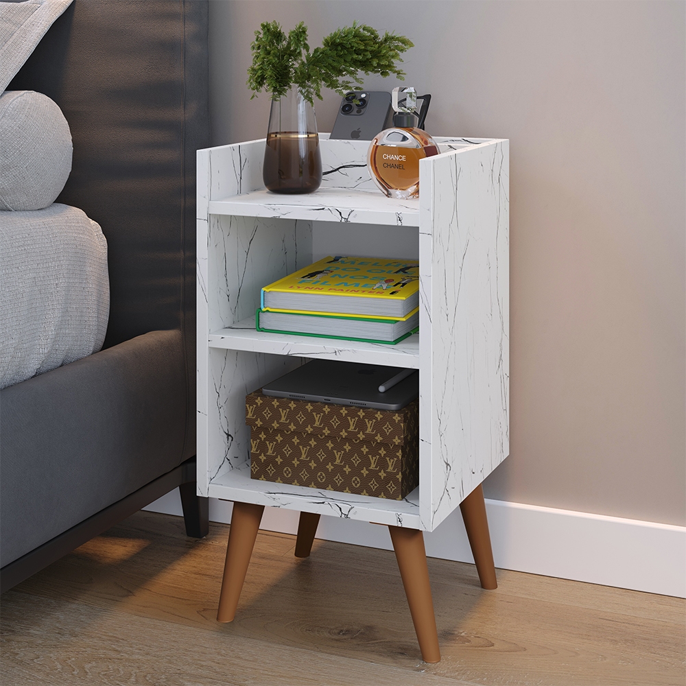 Mesa de Cabeceira para Quarto Max com Porta Celular Retrô Várias Cores