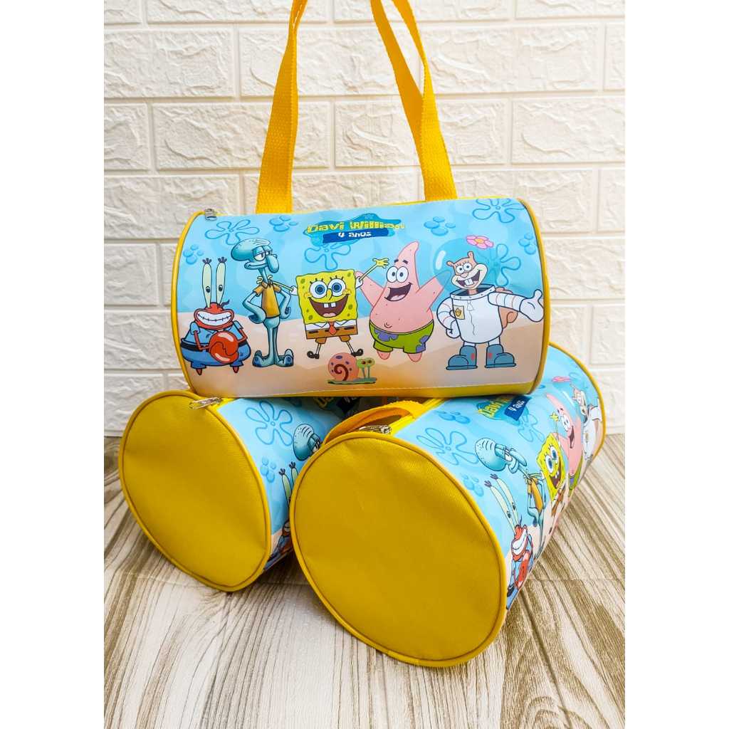 21 Bolsinha Personalizadas, mochila personalizada para festas infantis - Bob Esponja