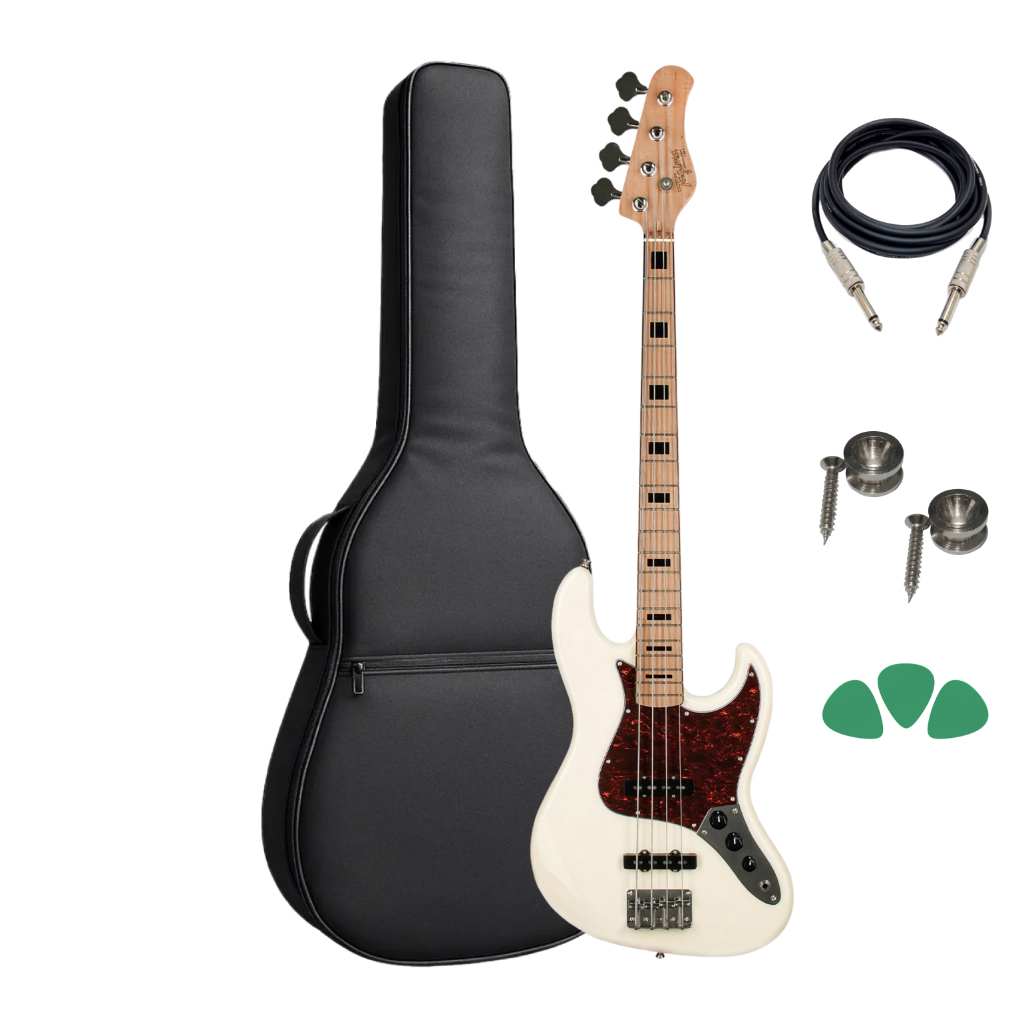 Baixo 4 Cordas Jazz Bass Tagima Tjb4 Olympic White Capa Luxo
