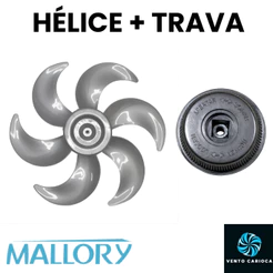 Hélice Mallory 40cm 6 Pás Prata + Trava Original