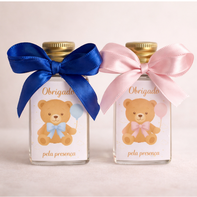 ADESIVO PARA AROMATIZADOR IDEAL PARA LEMBRANCINHA FESTA INFANTIL PPERSONALIZADA URSINHOS ROSA E AZUL