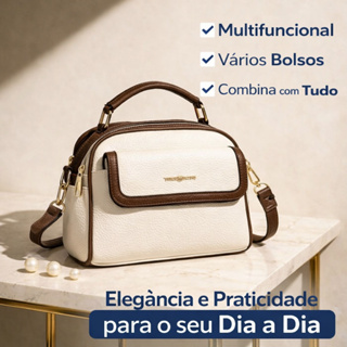 Bolsa Grande De Ombro Transversal Com Alça Lateral Feminina De Couro PU TM9090 VT em Oferta na Shopee