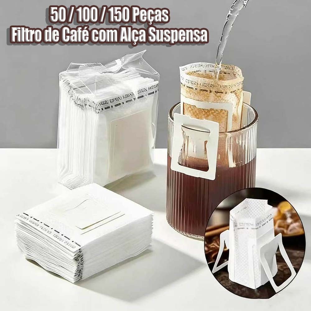 Kit 50/100/150 UNDs Filtro de Café Portátil Saco Filtrante Coador Pequeno Mini Coador Envelope