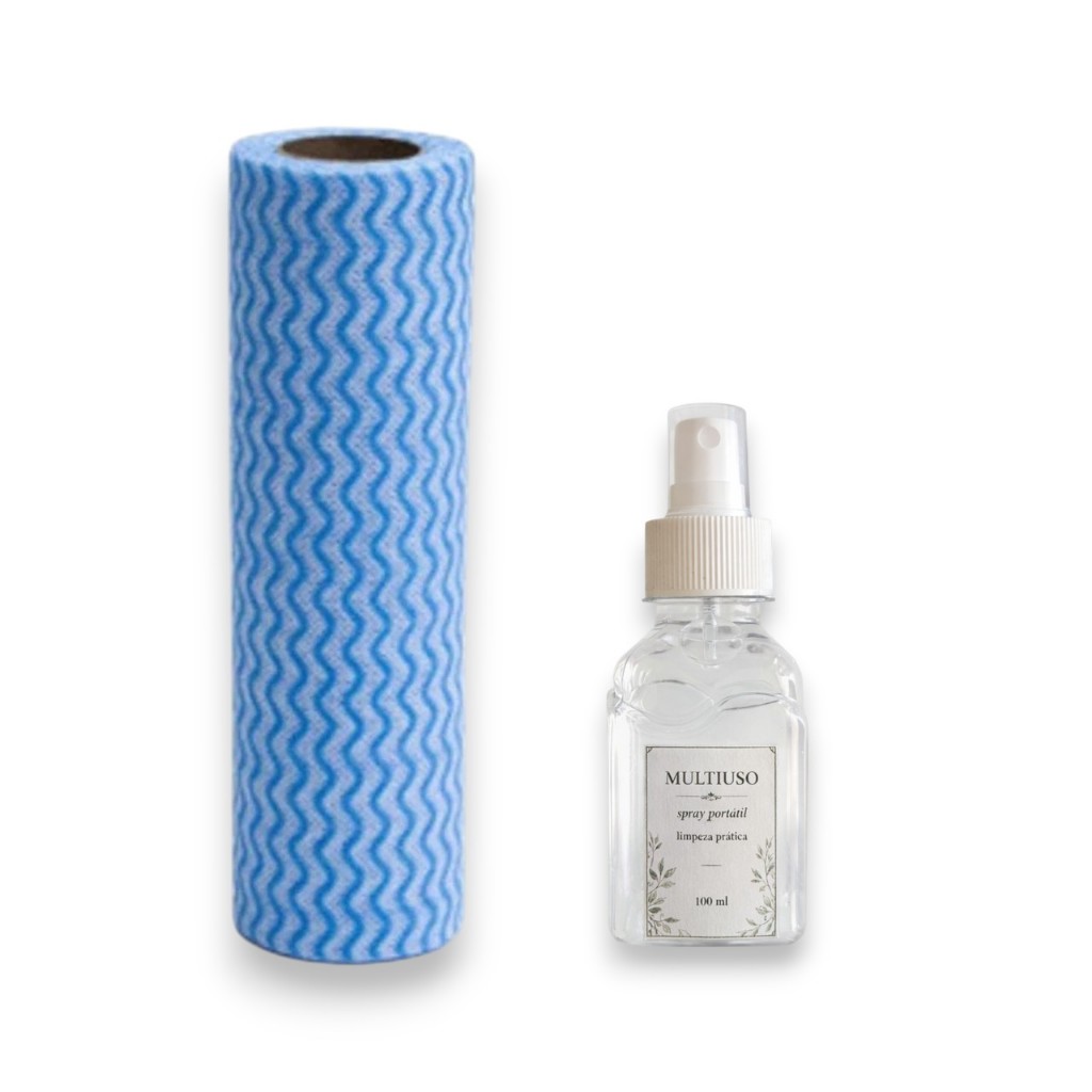 Pano Multiuso Para Limpeza + Solução De Limpeza 100 Ml