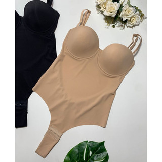 Body de Poliamida com Bojo | Baixa Compressão, Conforto, Realça o Bojo, Cavado, Elegante, Aberto nas Costas | M G GG
