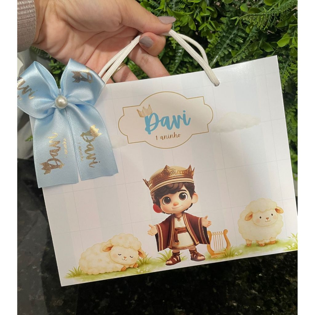 PEGUE E MONTE Sacolinha Surpresa Personalizada Rei Davi | Lembrancinhas | Festa Aniversário | Lancheirinha
