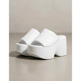 Tamanco Feminino Conforto Salto Alto Flat Plataforma Leve Tira Larga Acolchoada