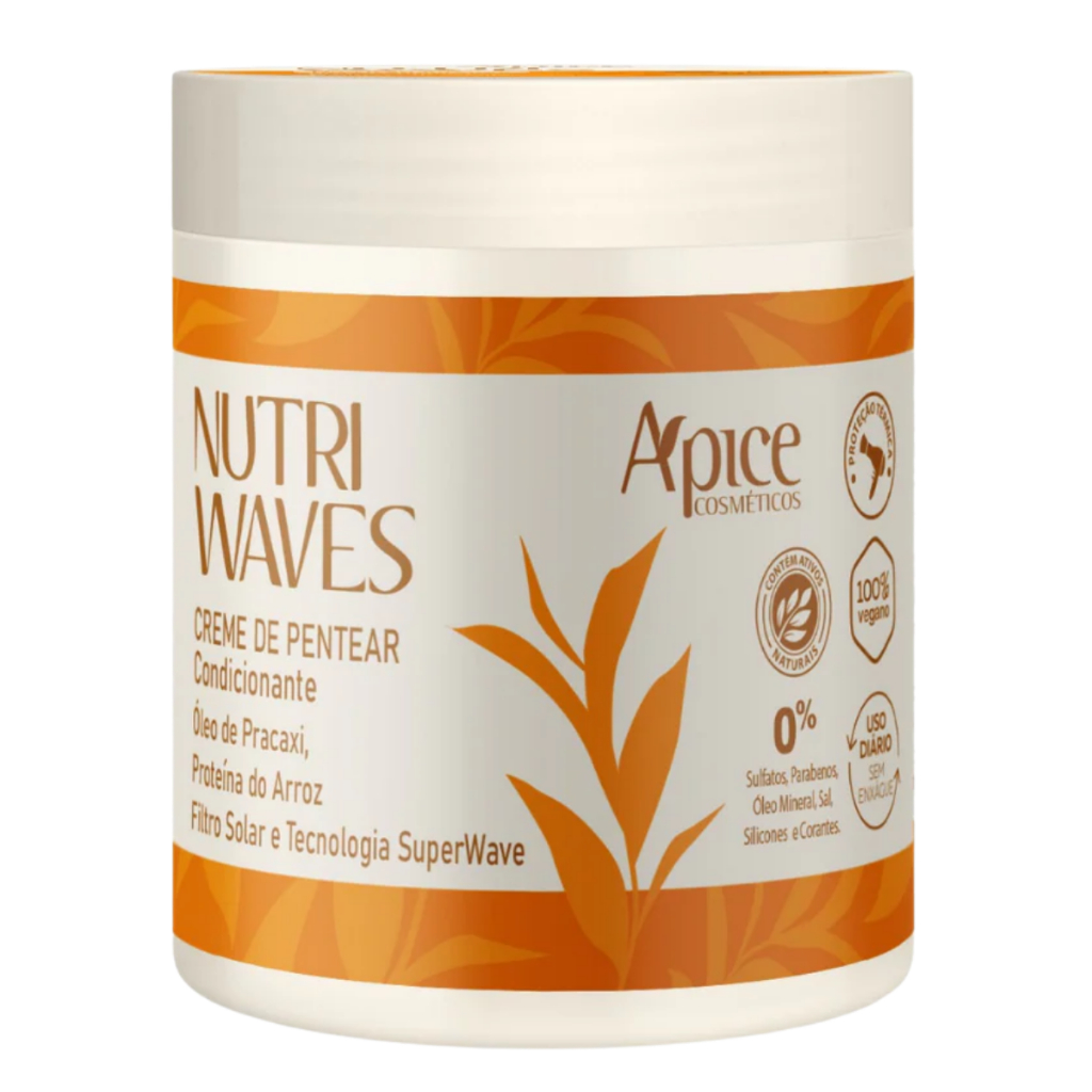 Apice Creme de Pentear Apse Nutri Waves Proteção Térmica Brilho No Low Poo 500g em Oferta na Shopee