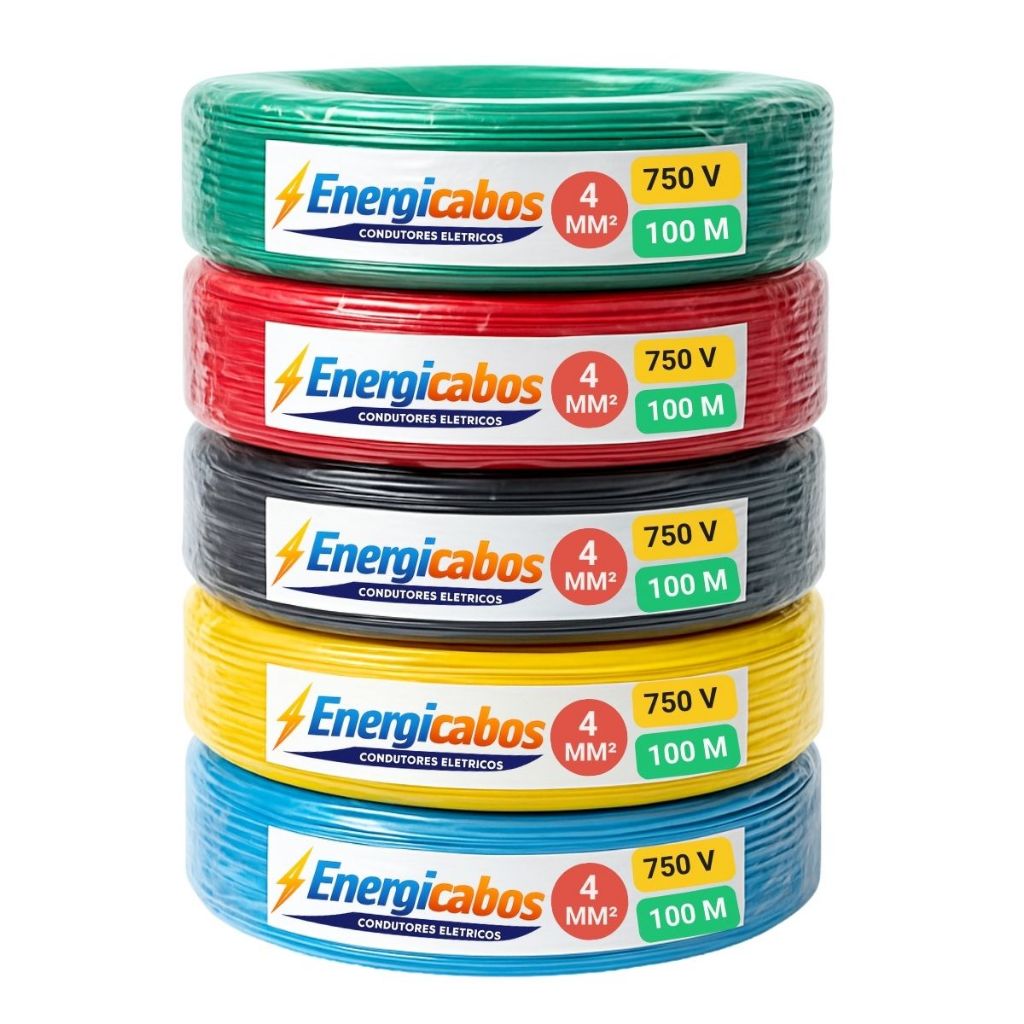 Fio Elétrico 4mm Cabo Energia Flexível Rolo 100m 750v Antichama