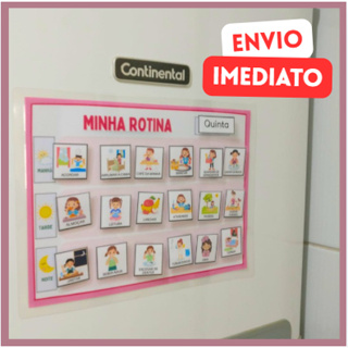 Quadro de Rotinas e Atividades Diárias >> ÍMÃ <<Jogo Educativo Plastificado para meninas e meninos em Oferta na Shopee