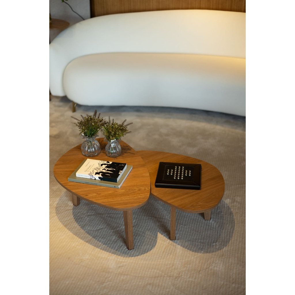 Conjunto 2 Mesa Centro Organica Mesa Lateral Moderna Sala Estar Escritorio Cozinha Cama Quarto Hall