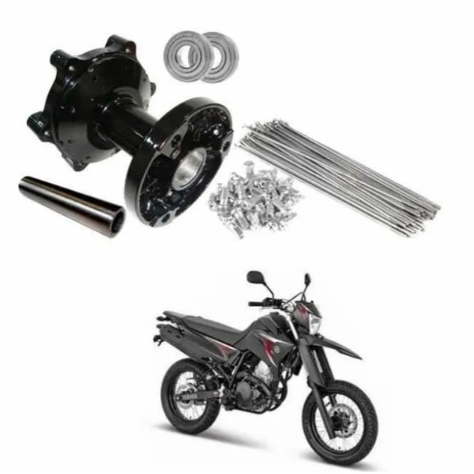 Cubo Roda Traseira Xtz 250 Motard Aro 17 + Raios 4mm cromado