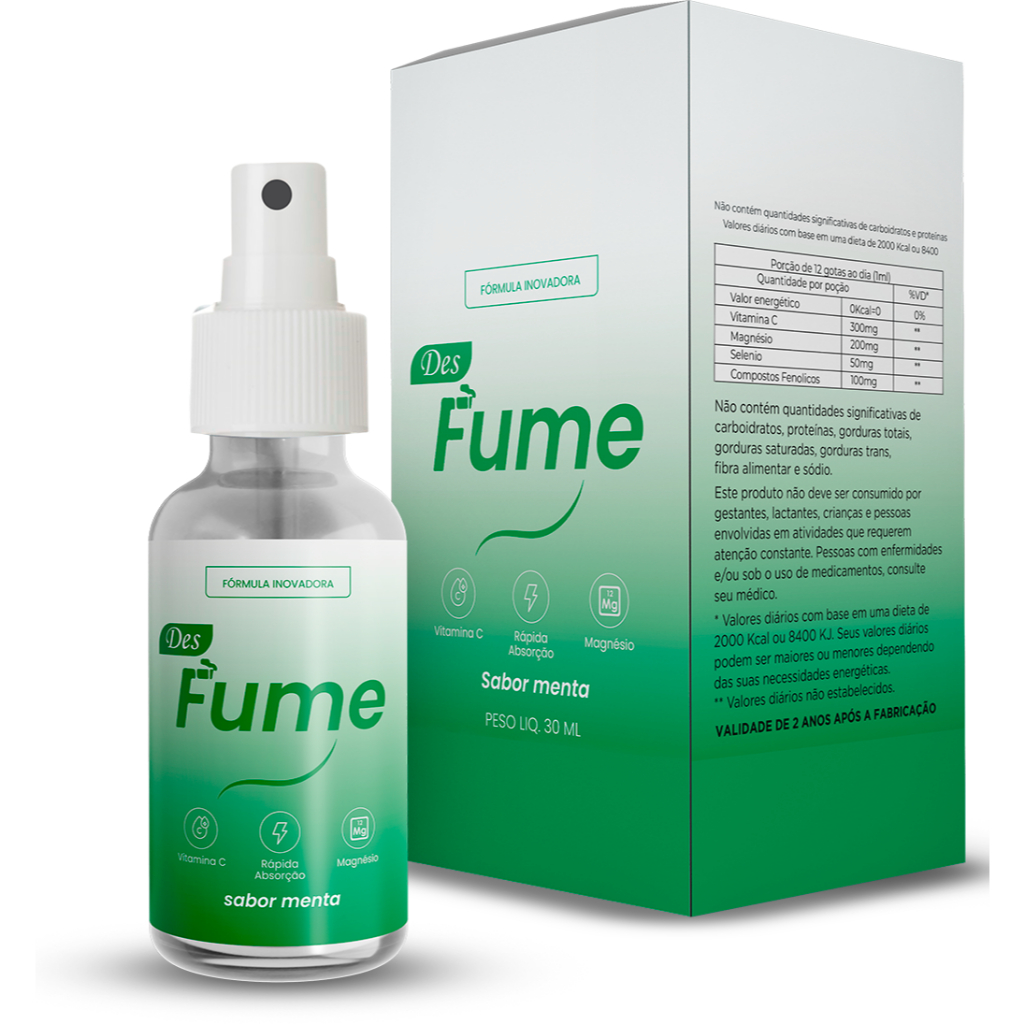 Kit DesFume Spray 30ml + 30 Cáps | MAIS DE 3.000 VENDIDOS | Mudança de Hábitos | Fórmula Natural