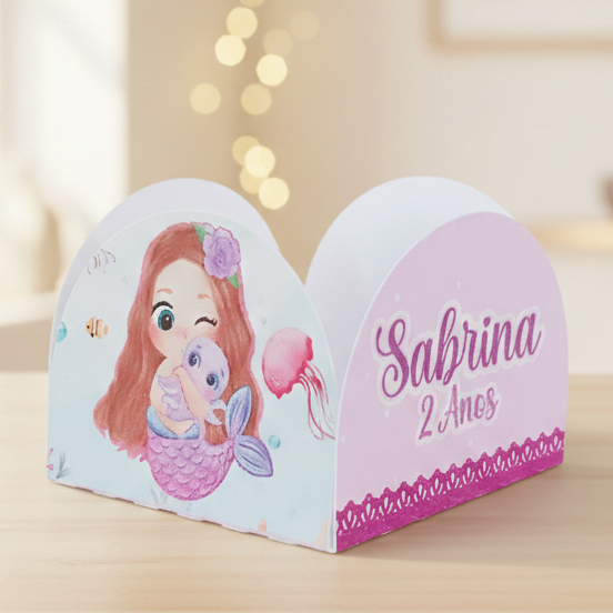 Forminhas de Doces Personalizadas Sereia Aquarela | Brigadeiro Docinhos Decoração Festa Aniversário Lembrancinhas